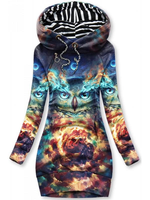 Women's Owl Art Print Casual Hoodie