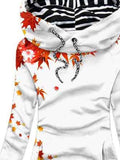 Women's Maple Leaf Art Print Sweatjacke