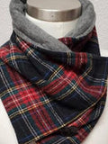 Vintage Check Fleece Thickened Scarf