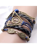 Deathly Hallows Vintage Leather Strap Bracelet Various Owl Wing Bracelets Snitch