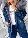 Women's Autumn and Winter Denim Cotton Jacket Coat