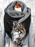 Wolf Print Casual Scarf and Shawl