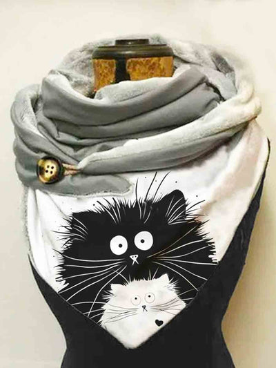 Women's Cat Art Casual Wrap Scarf