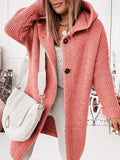 Ladies Hooded Knitted Commuter Loose Cardigan