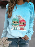 Women's Vintage Owl Pattern Casual Sweatshirt