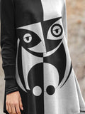 Women's Abstract Art Owl Casual Sweatshirt