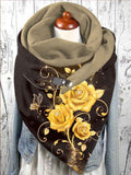 Women's Rose Print Casual Wrap Scarf