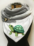 Casual Little Turtle Pattern Scarf and Shawl