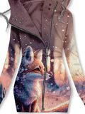 Women's Fox Art Casual Sweatjacken