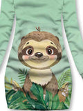 Winter Flower Sloth Casual Print Sweatshirt