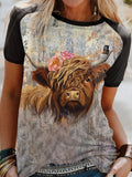 Women's Highland Cattle Print T-shirt