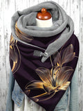 Gold Foil Floral Casual Print Scarf