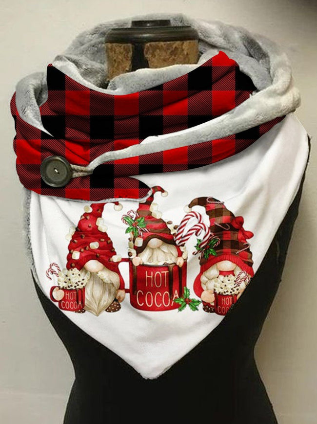 Christmas Gnome Thermal Fleece Casual Scarf and Shawl