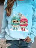 Women's Vintage Owl Pattern Casual Sweatshirt