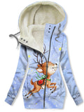 Women's Winter Fawn Print Casual Track Jacket