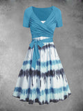 Women's Tie Dye Art Two Piece Dress