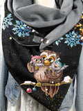 Christmas Owl Casual Scarves and Shawls