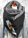 Women's Feather Print Casual Wrap Scarf