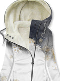 Women's Winter Snowflake Marble Gold Foil Art Casual Sweatjacken