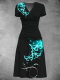 Women's Vintage Butterfly Art Print Art Dress