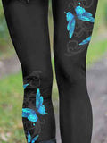 Women's Butterflies Printed Casual Tight Leggings