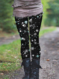 Women's Snowflake Print Casual Leggings