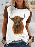 Women's Highland Cattle Print T-shirt