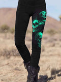 Punk Skull Printed Slim Fit Pants