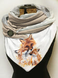 Fox-print slouchy fleece scarf and shawl