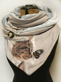 Cat print scarf and shawl