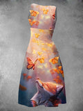 Women's Vintage Art Fox Print Art Dress