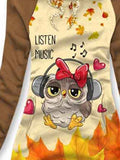 Women's Owl Art Print Sweatjacke