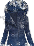 Women's Snowflake Art Casual Sweatjacken