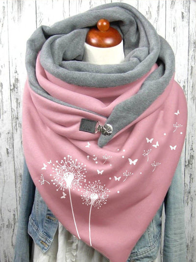 Women's Dandelion Butterfly Print Casual Scarf and Shawl