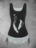 Women's Feather Bird Art Print Casual Tank Top