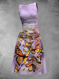 Women's Retro Butterfly Casual Maxi Dress