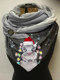 Fleece I Want A Hippo For Christmas Casual Print Scarf