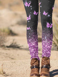 Women's Casual Butterfly Print Leggings