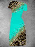 Women's Leopard Gradient Maxi Dress