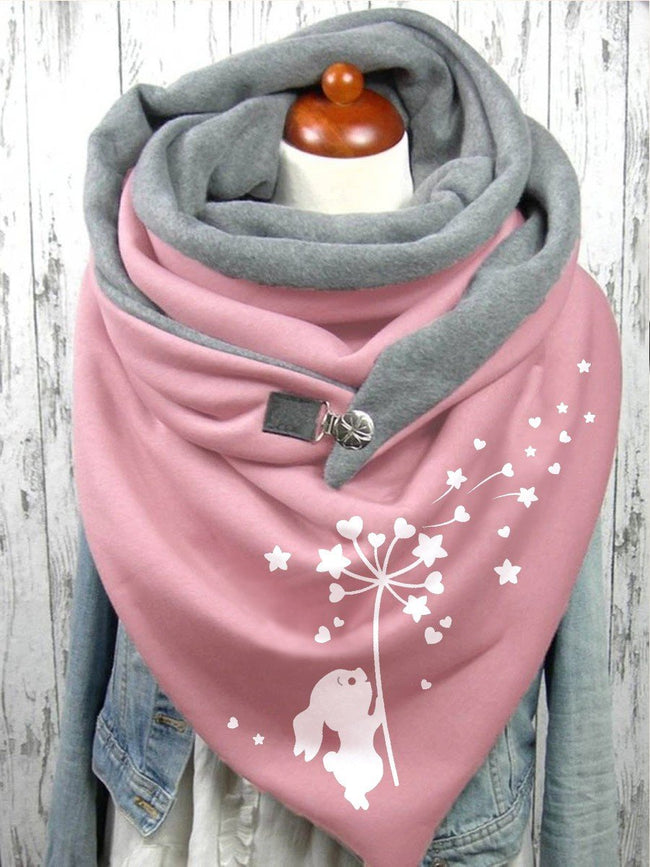 Women's Dandelion Print Casual Scarf and Shawl