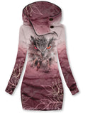 Women's Owl Gold Foil Floral Art Casual Sweatshirt