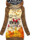 Women's Owl Art Print Sweatjacke