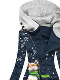 Women's Winter Snowflake Fox Casual Sweatjacken