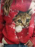 Women's Winter Cute 3D Cat Warm Seatshirt