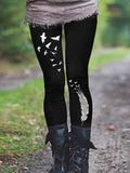 Women's Feather Print Casual Leggings