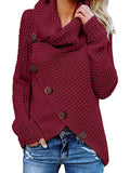 Women's Long Sleeved Irregular Sweater