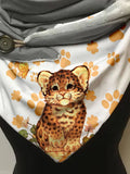 Autumn And Winter Cute Little Lion Animal Paw Print Plush Shawl Scarf