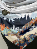 Women's Mountain Art Print Casual Wrap Scarf