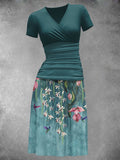 Women's Floral Color Block Art Maxi Dress