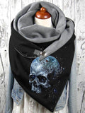 Punk skull print casual scarf and shawl